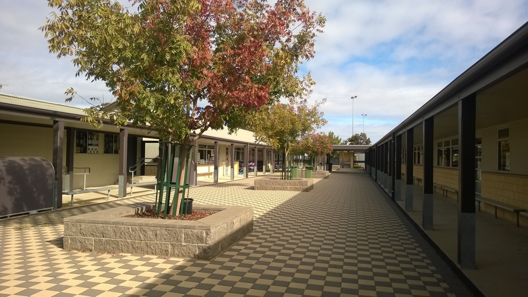 Photograph of the central courtyard in early autumn